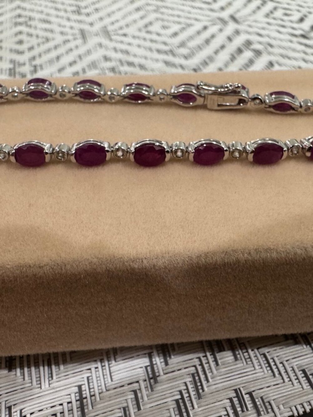 Beautiful 12 CTW Genuine Ruby Tennis Bracelet – Sterling Silver